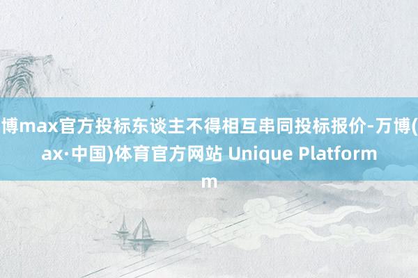 万博max官方投标东谈主不得相互串同投标报价-万博(max·中国)体育官方网站 Unique Platform