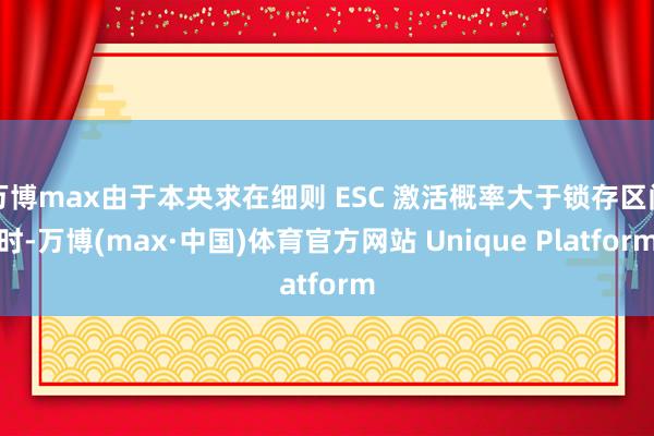 万博max由于本央求在细则 ESC 激活概率大于锁存区间时-万博(max·中国)体育官方网站 Unique Platform