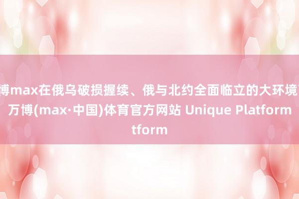 万博max在俄乌破损握续、俄与北约全面临立的大环境下-万博(max·中国)体育官方网站 Unique Platform