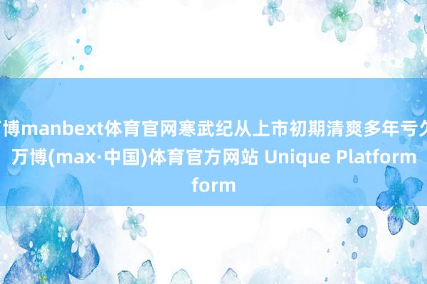 万博manbext体育官网寒武纪从上市初期清爽多年亏欠-万博(max·中国)体育官方网站 Unique Platform