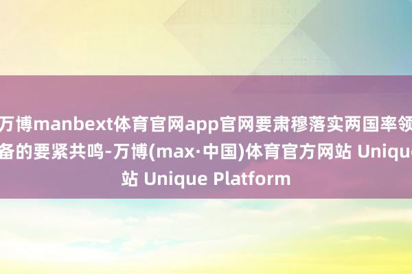 万博manbext体育官网app官网要肃穆落实两国率领东说念主齐备的要紧共鸣-万博(max·中国)体育官方网站 Unique Platform