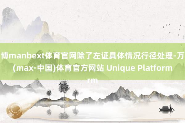 万博manbext体育官网除了左证具体情况行径处理-万博(max·中国)体育官方网站 Unique Platform