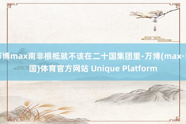 万博max南非根柢就不该在二十国集团里-万博(max·中国)体育官方网站 Unique Platform