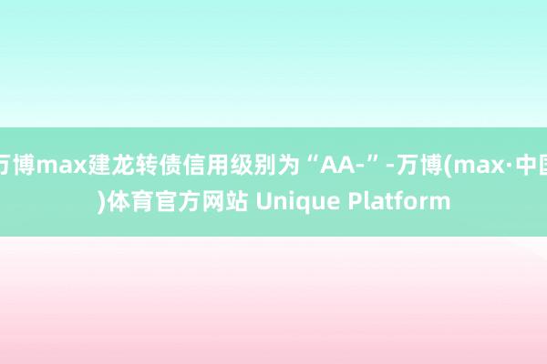万博max建龙转债信用级别为“AA-”-万博(max·中国)体育官方网站 Unique Platform